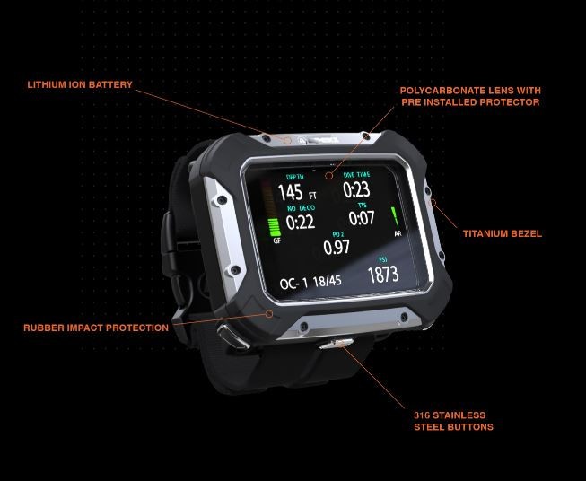 Apeks DSX Dive Computer w/ O2 Analyzer Black – New Unused in Original Box