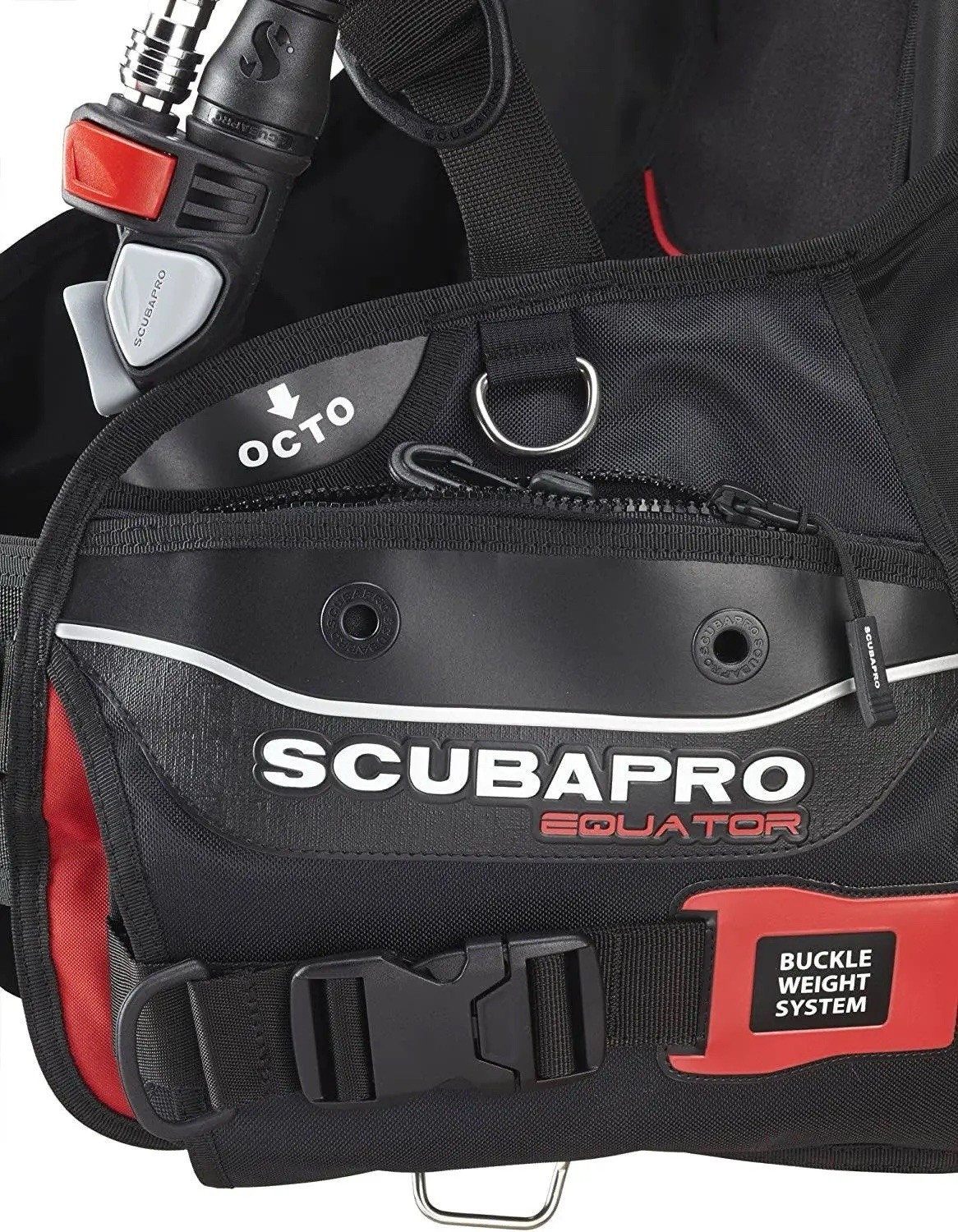 Scubapro Equator BCD, Small, Buoyancy Compensator W/ BPI Inflator- Black/Red