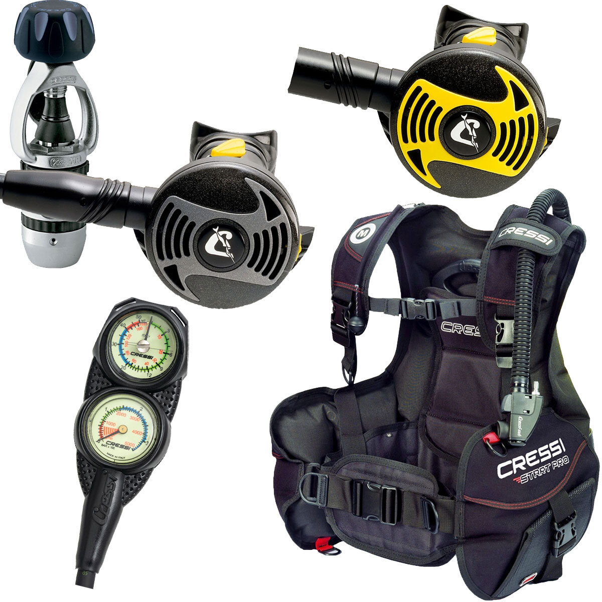 Cressi Start-Er Package ~Now Includes a Free Leisurepro Regulator Bag
