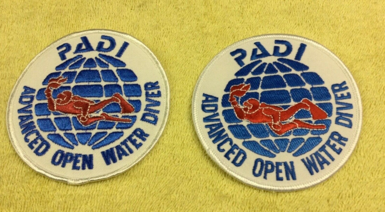 PADI ADVANCED OPEN WATER DIVER SCUBA PATCHES – 2 PATCHES TOTAL