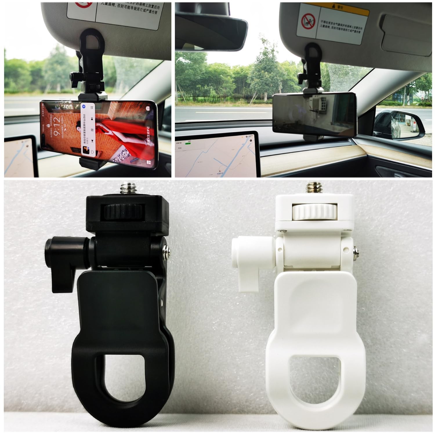 ThtRht 2 Pack Monitor Camera Mount Clamp Clip Screen LCD Display Black, white