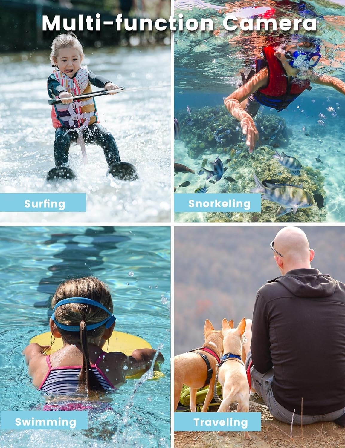 4K Ultra HD Underwater Camera – 48MP Dual Screen with 32GB Card & Floating Strap