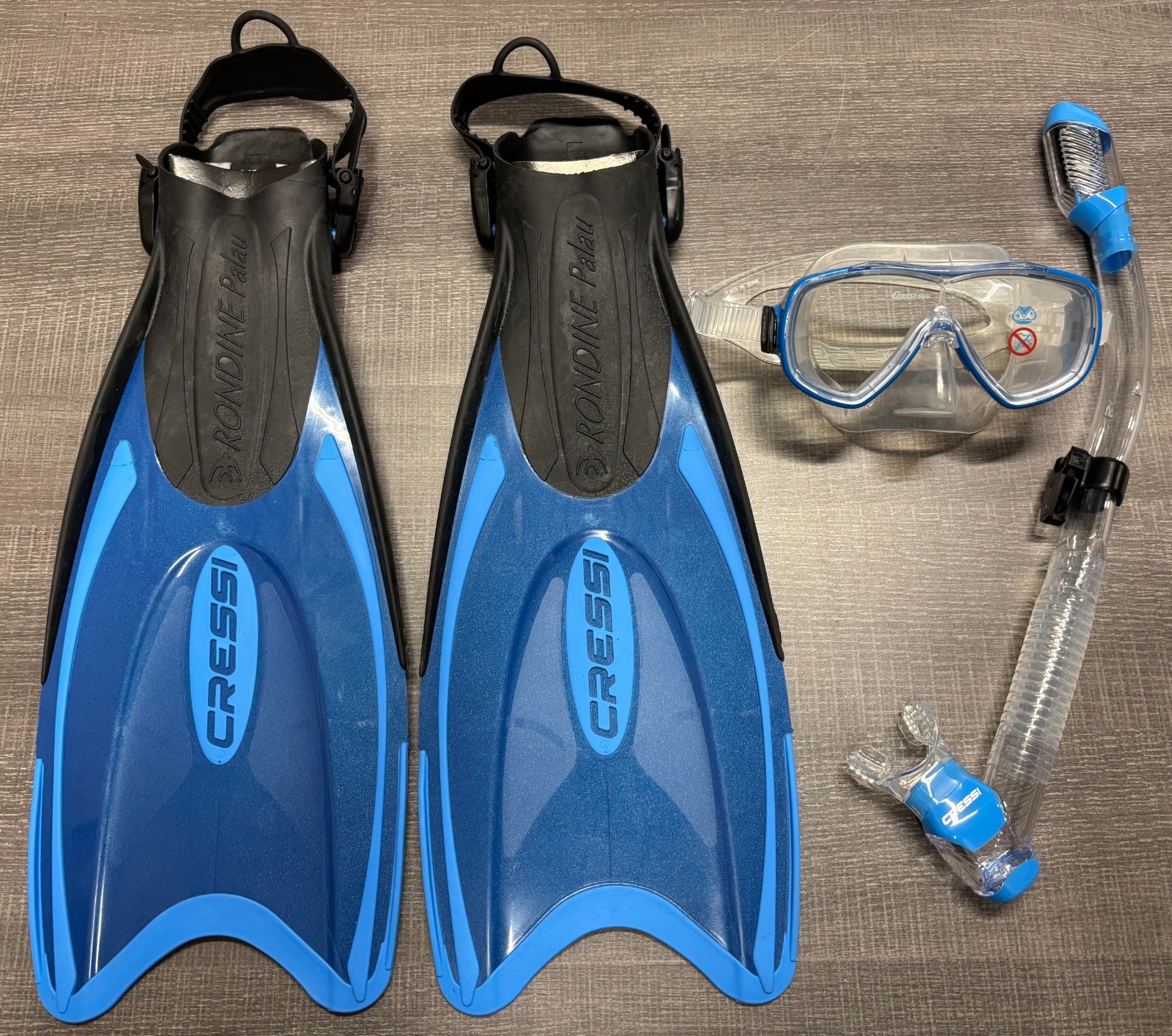 Cressi Rodine Palau Snorkel Set (Blue) – Multiple Sizes!