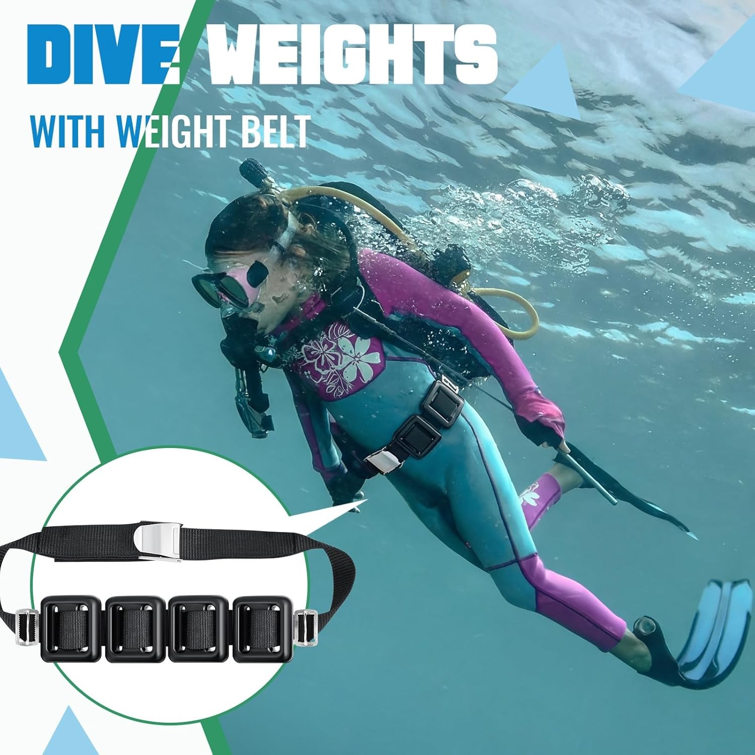 Tellegloww 7 Pcs Diving Weight Belt Accessories