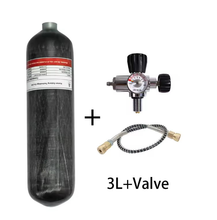 3L Carbon Fiber Cylinder High Pressure Tank Fill Station Valve 4500PSI 300BAR