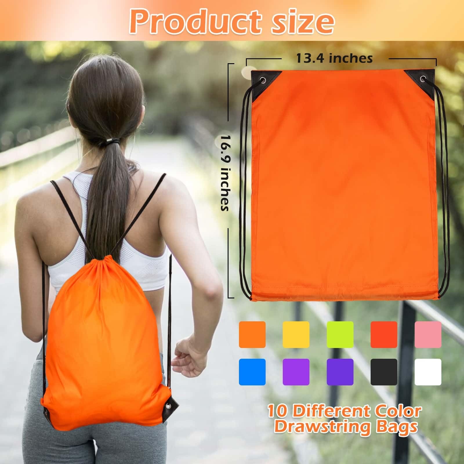 PAXCOO 30Pcs Drawstring Backpack Bulk Bags Cinch Large, Multicolor