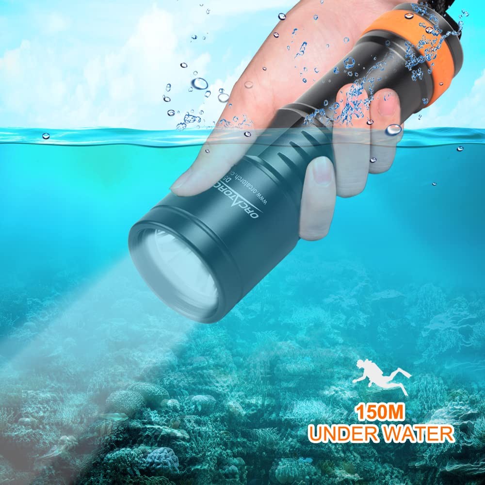 D580 Scuba Dive Light, Max 530 Lumens Underwater Flashlight with 6 Degrees Na…