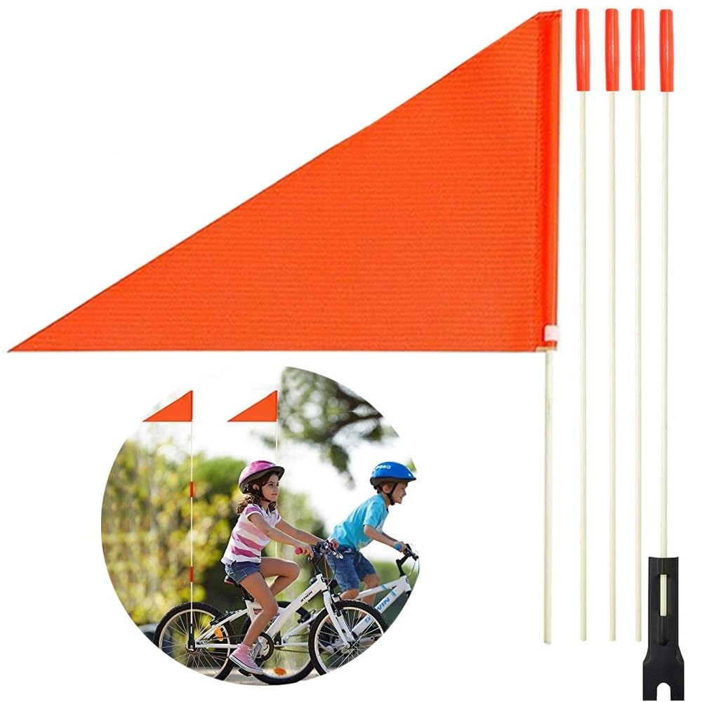 Uelfbaby Bike Safety Flag 6 feet (72 inches) (Height of the pole), Orange