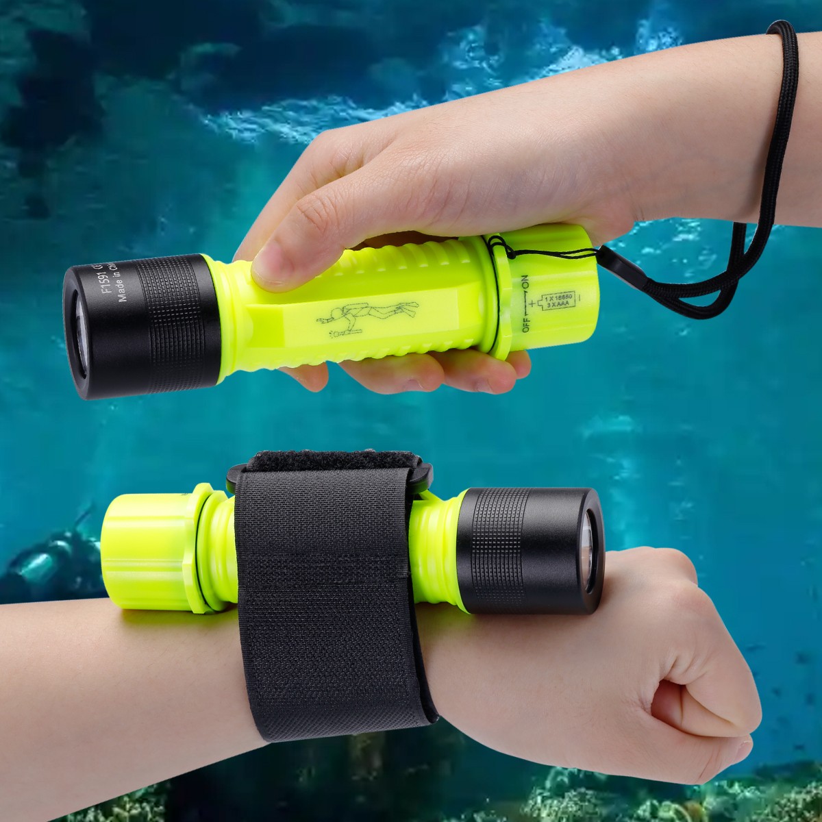 Scuba Diving Flashlight Underwater 80ft Waterproof Dive Torch Snorkeling Light