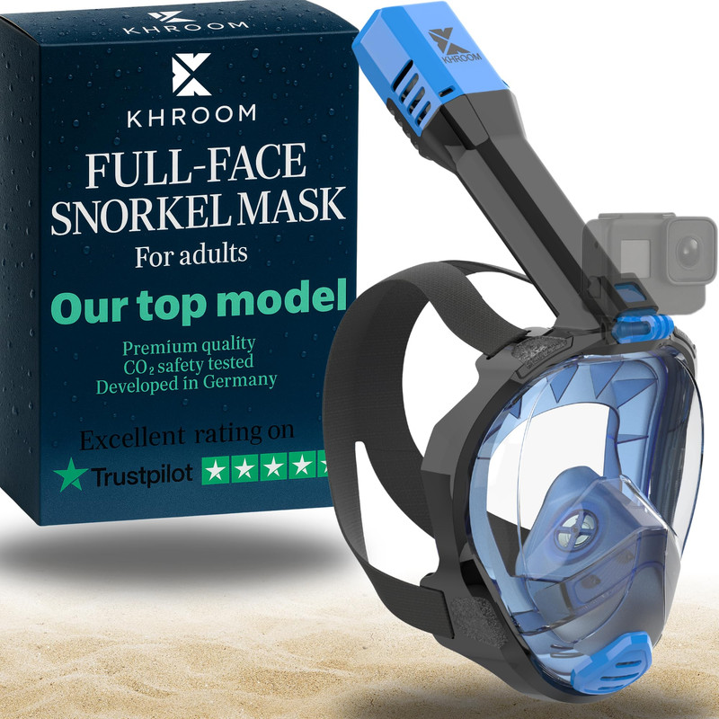 Khroom Full Face Snorkel Mask Adults Co2-Safe Snorkeling Mask For Adults 3X