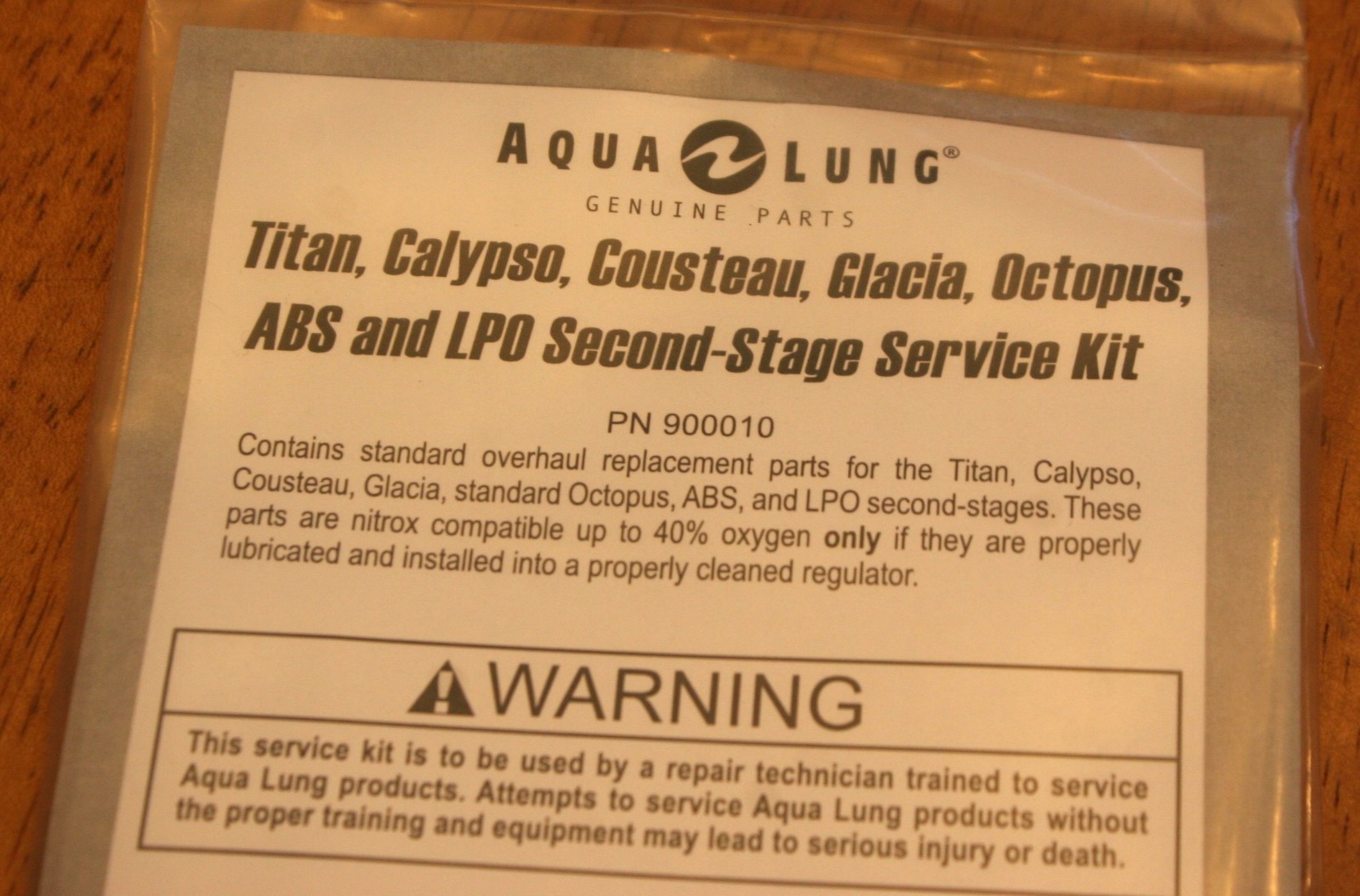 Aqualung Titan ABS Calypso second stage service kit scuba regulator NOS