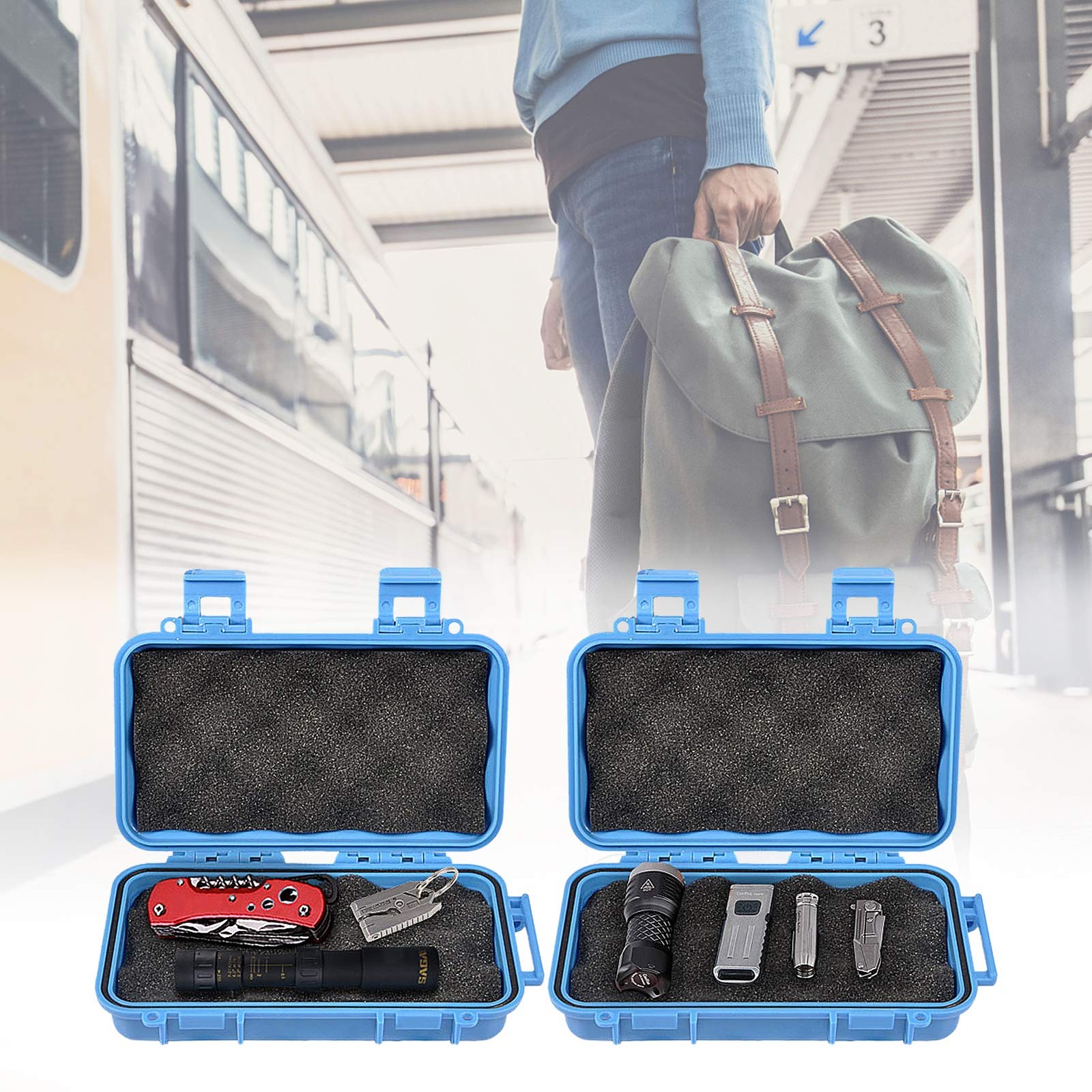 Yosoo Health Gear Waterproof Shockproof Box, Plastic Protective Hard S, Blue