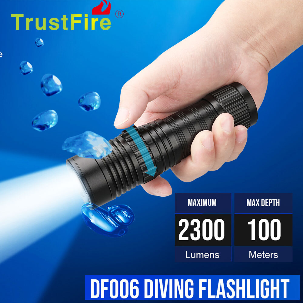 Trustfire 2300LM Waterproof LED Diving Light Scuba Flashlight for Snorkeling Z
