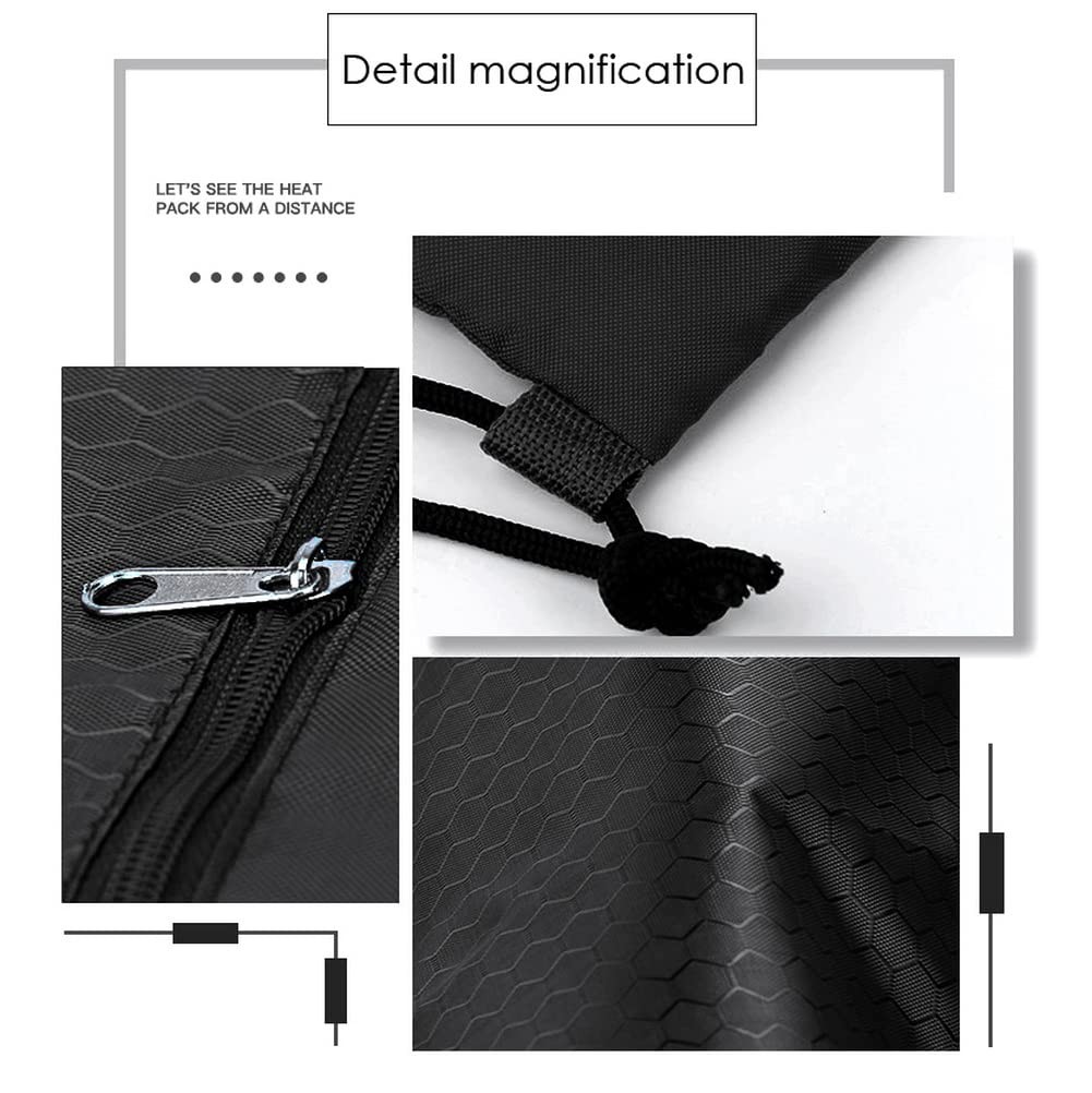 Drawstring Backpack Bag, Waterproof Draw String One Size, Black, Upgraded
