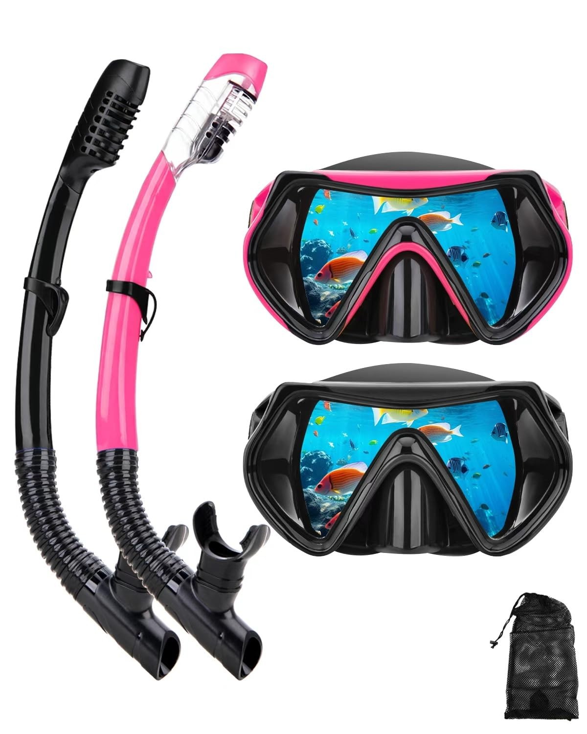 Set De Esnorkel Con Mascara Panoramica Antifog Para Adultos Estilo De Lujo