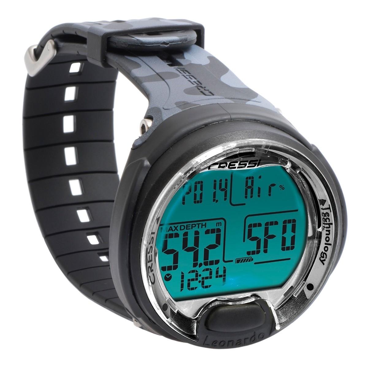 Cressi Leonardo Wrist Computer – Black/Camo – Open Box/Returned – 0 Dives Logged