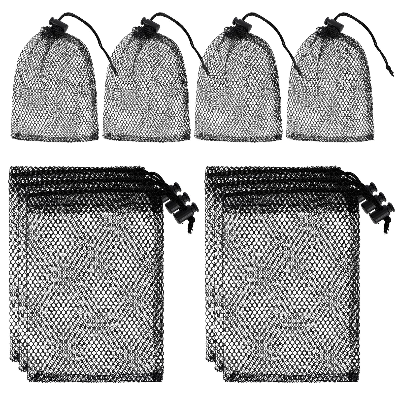 Sliverdew 10PCS Small Mesh Bags Drawstring Black 15cm×10cm,