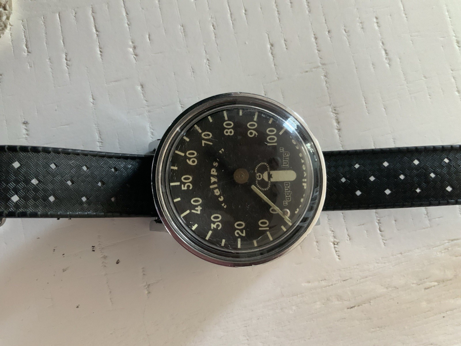 Aqua Lung Calypso Scuba Wrist Depth Gauge Black Strap Diving Equipment