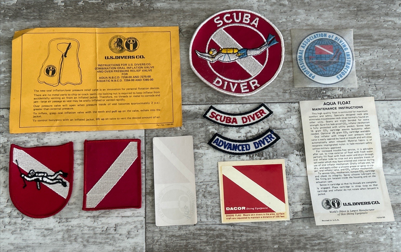Vintage 10 Piece Lot Scuba Diver Embroidered Patches Decals Ephemera