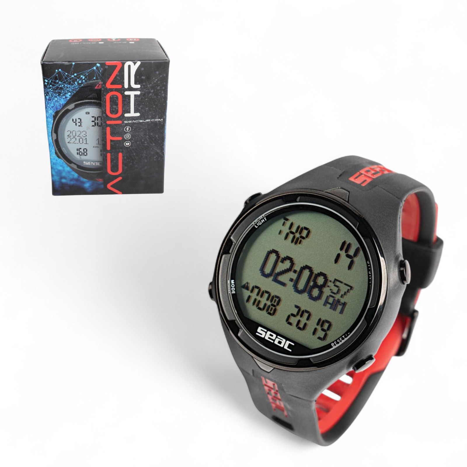 Seac Action HR Dive Computer Scuba Freediving Gauge Mode with LCD Display