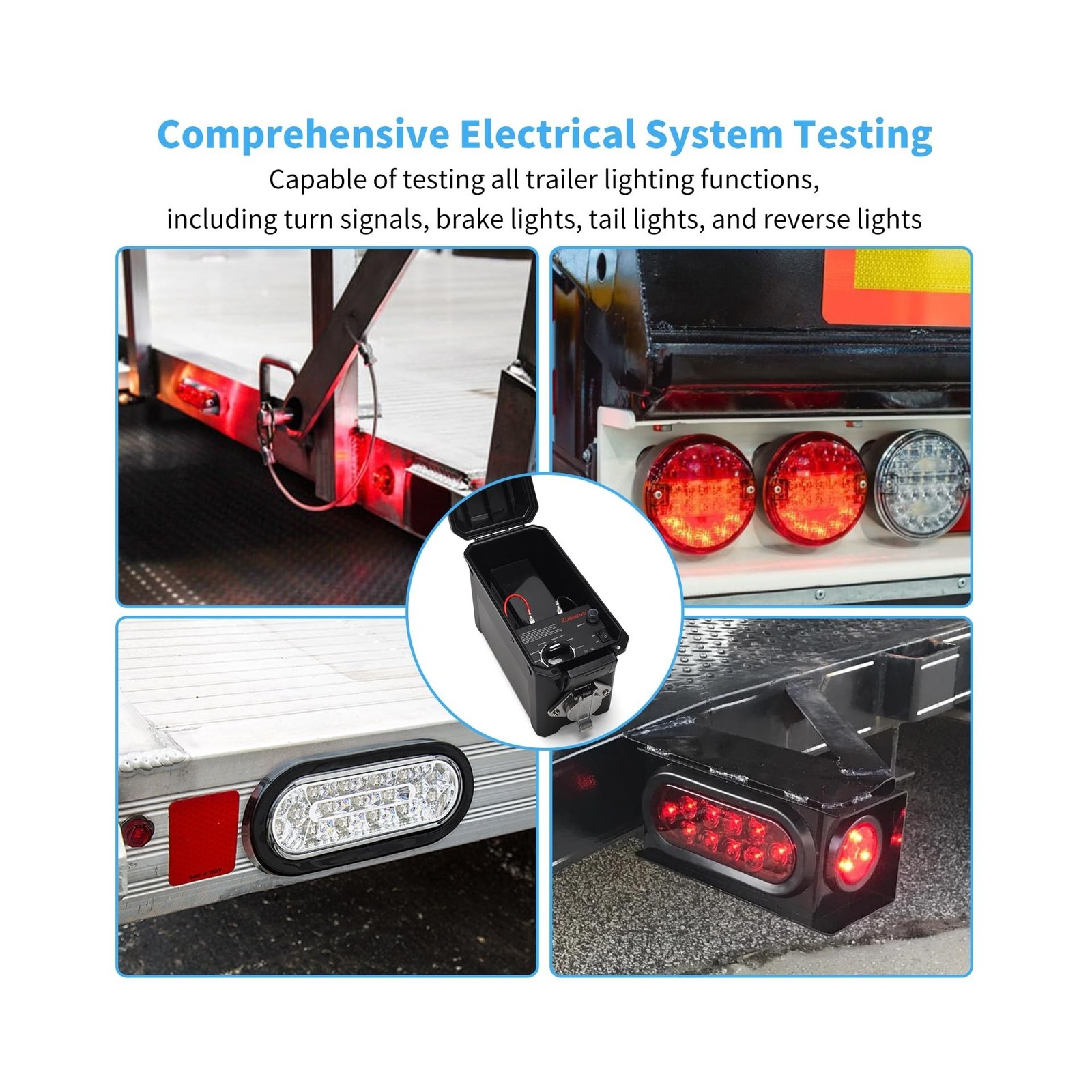 Trailer Light Tester Box with 12V 10Ah Battery and IP68 Waterproof Carrying C…