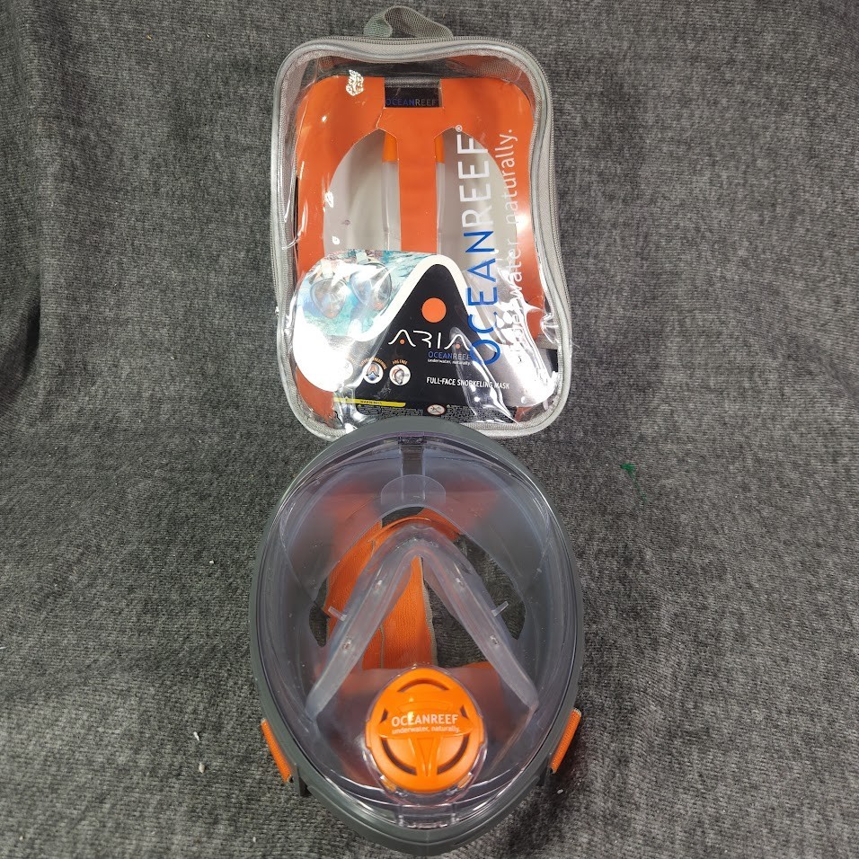 Ocean Reef Aria Full Face Snorkel Mask-Gray-S/M- Preowned
