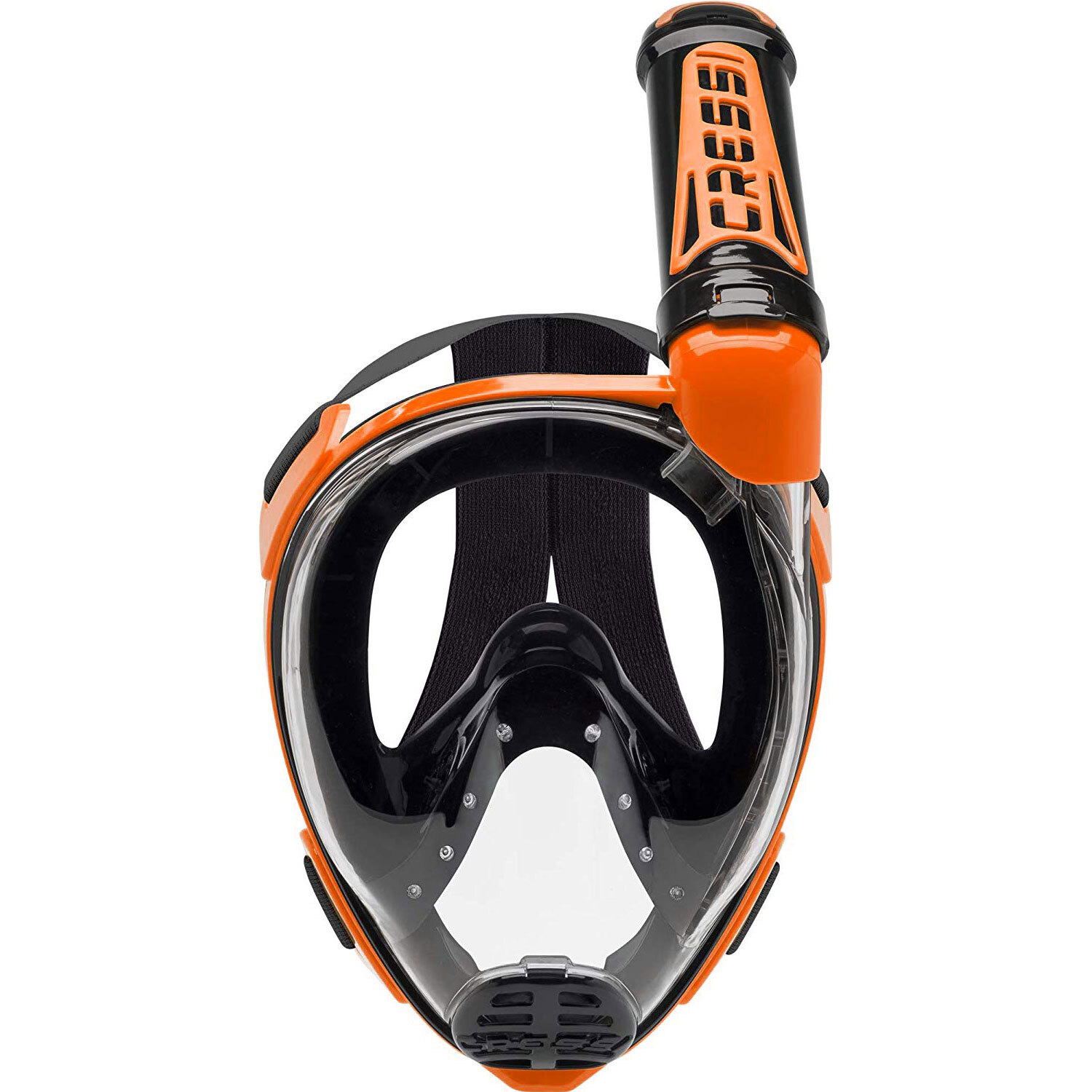 Used Cressi Duke Dry Full Face Mask-Black / Orange Small / Medium