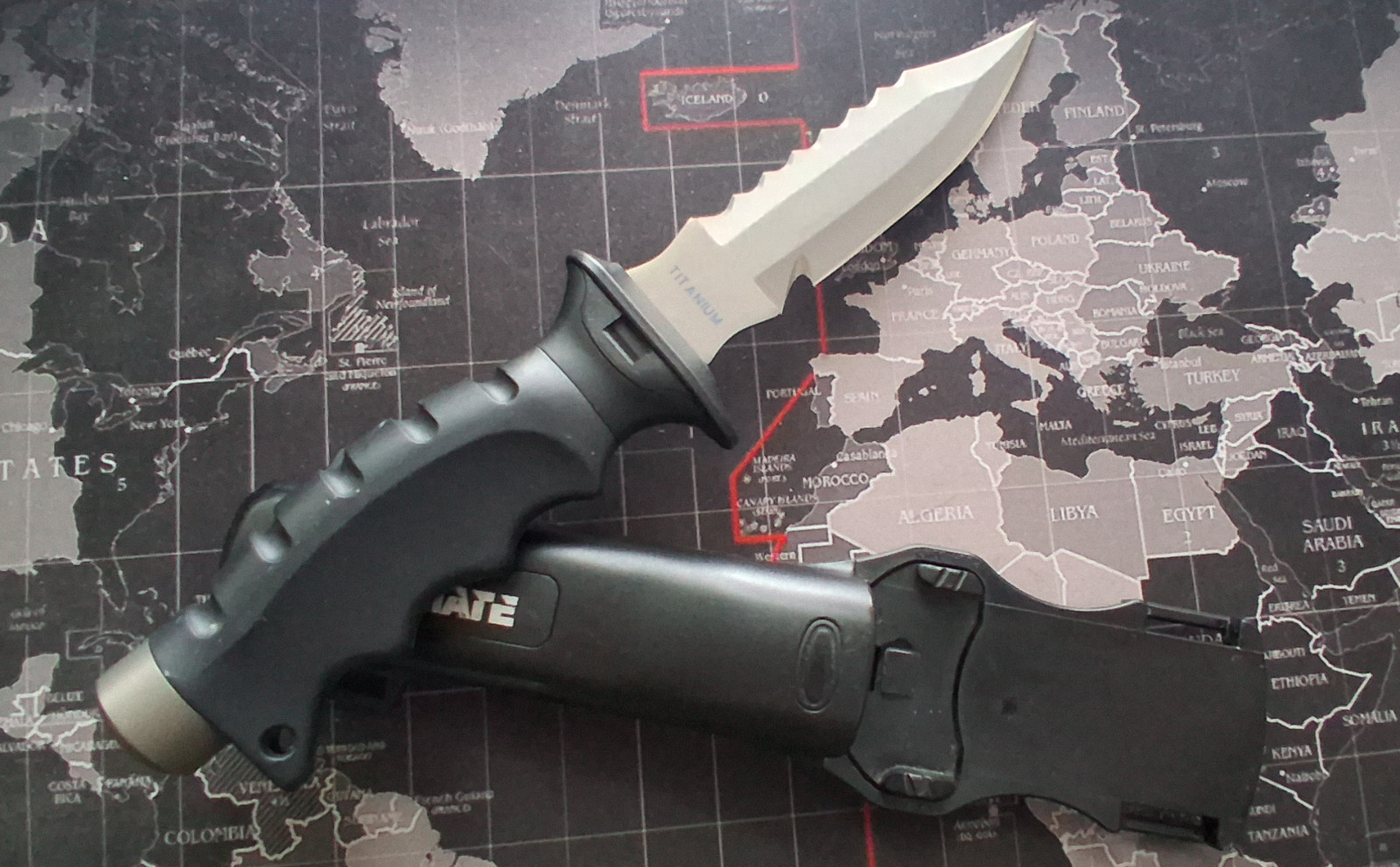 Promate Barracuda TITANIUM Diving Knife Scuba Spearfishing Hammer Head Sharp
