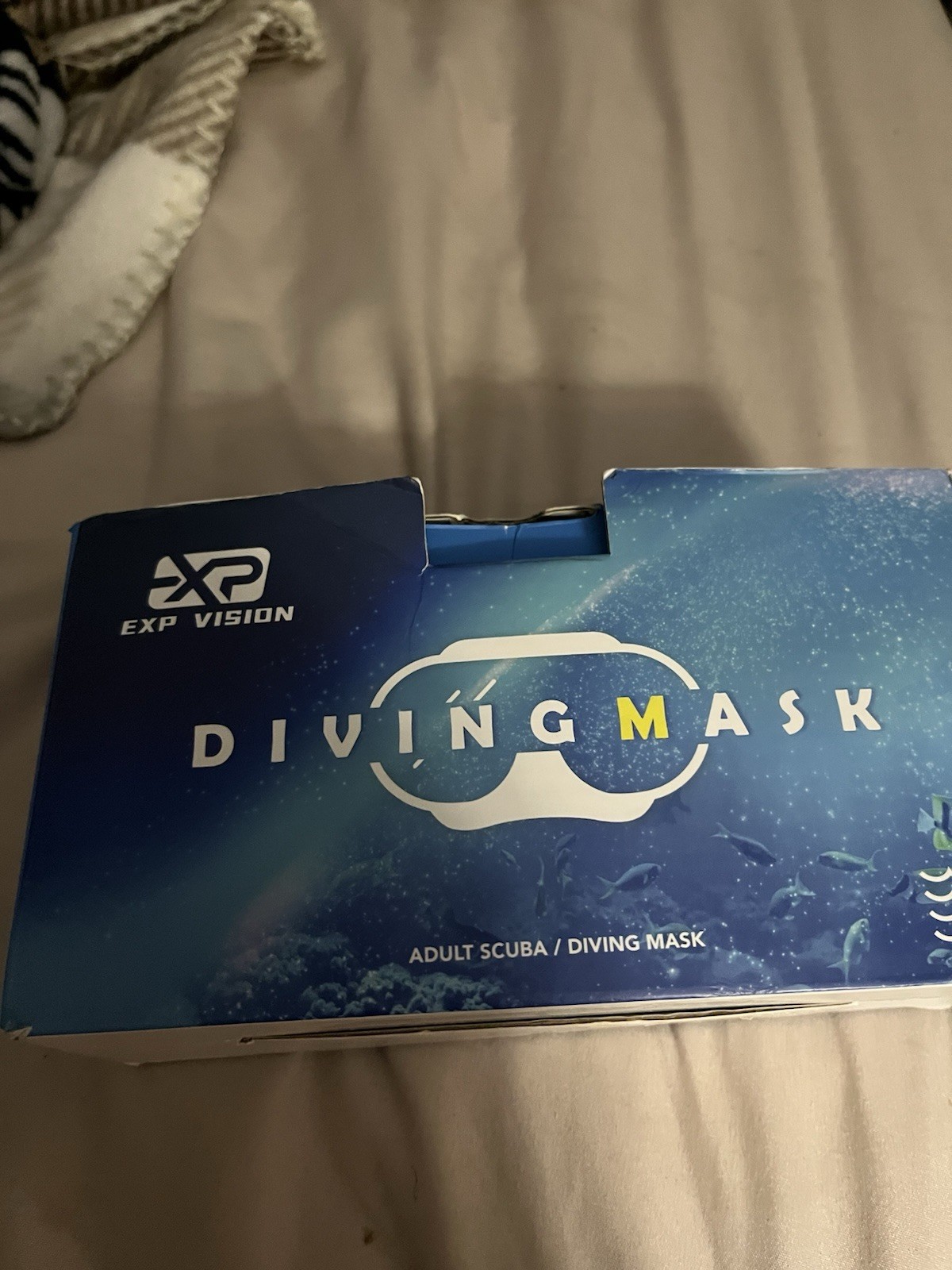 EXP VISION Adult 3 Panoramic View Anti Fog Diving Mask,Tempered Glass Lens Scuba
