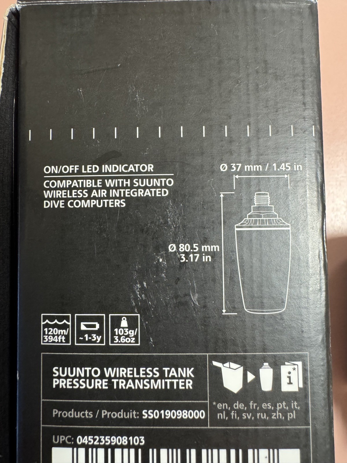 Suunto Wireless Tank Pressure Transmitter for D9,DX an D9TX.Model DP173 w/Circle