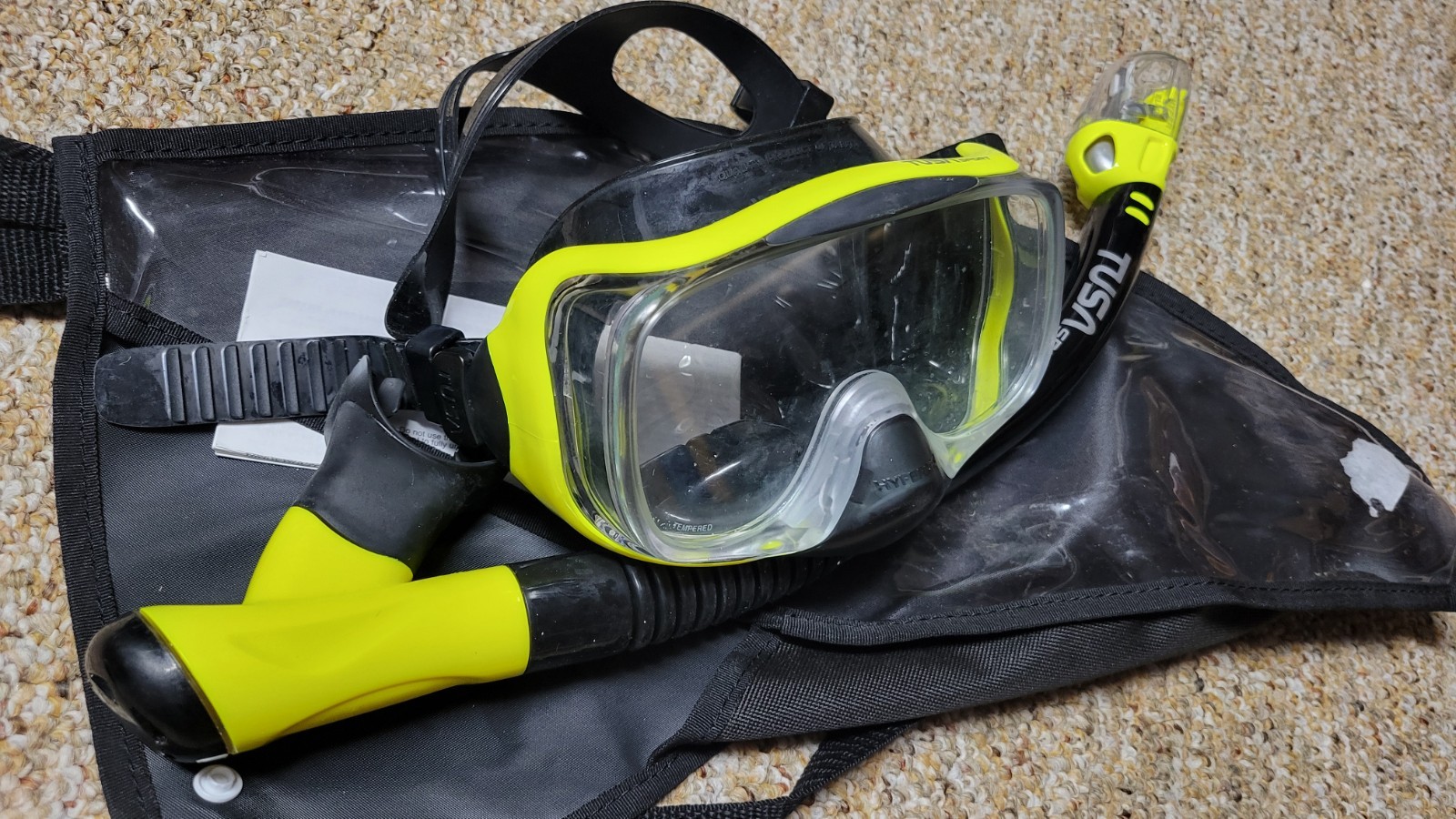 TUSA Imprex 3D M/S Combo (Um-33/Usp-250) Mask Snorkel Combo Black/Yellow