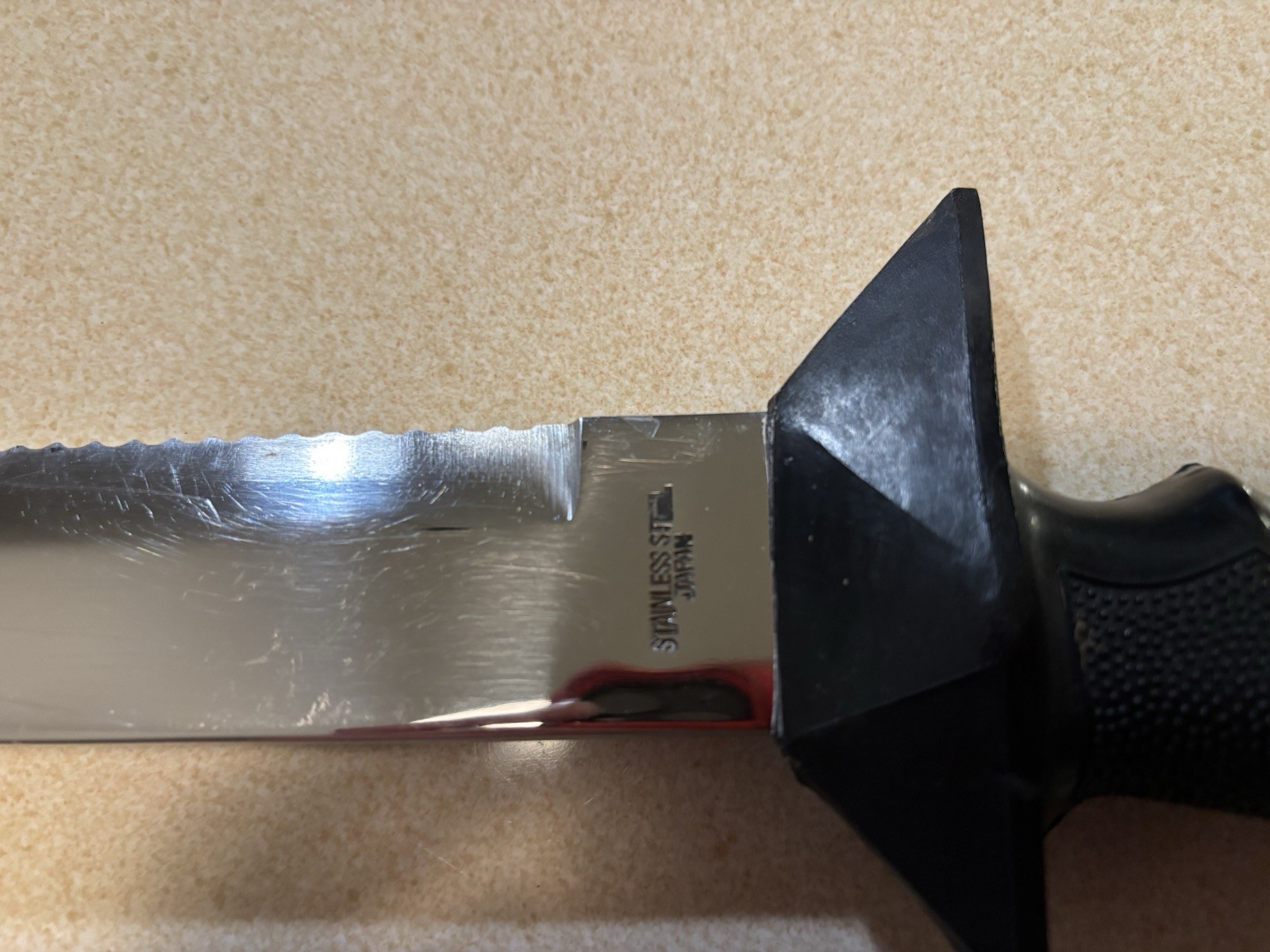 Vintage Scubapro Stainless Steel Dive Knife 7″ Blade—Made in Japan—Orig Sheath