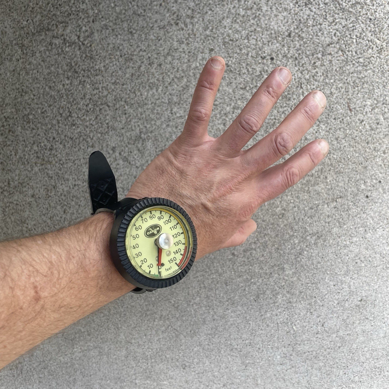 Vintage Dacor Wrist 150 ft Depth Gauge Scuba Skin Diving