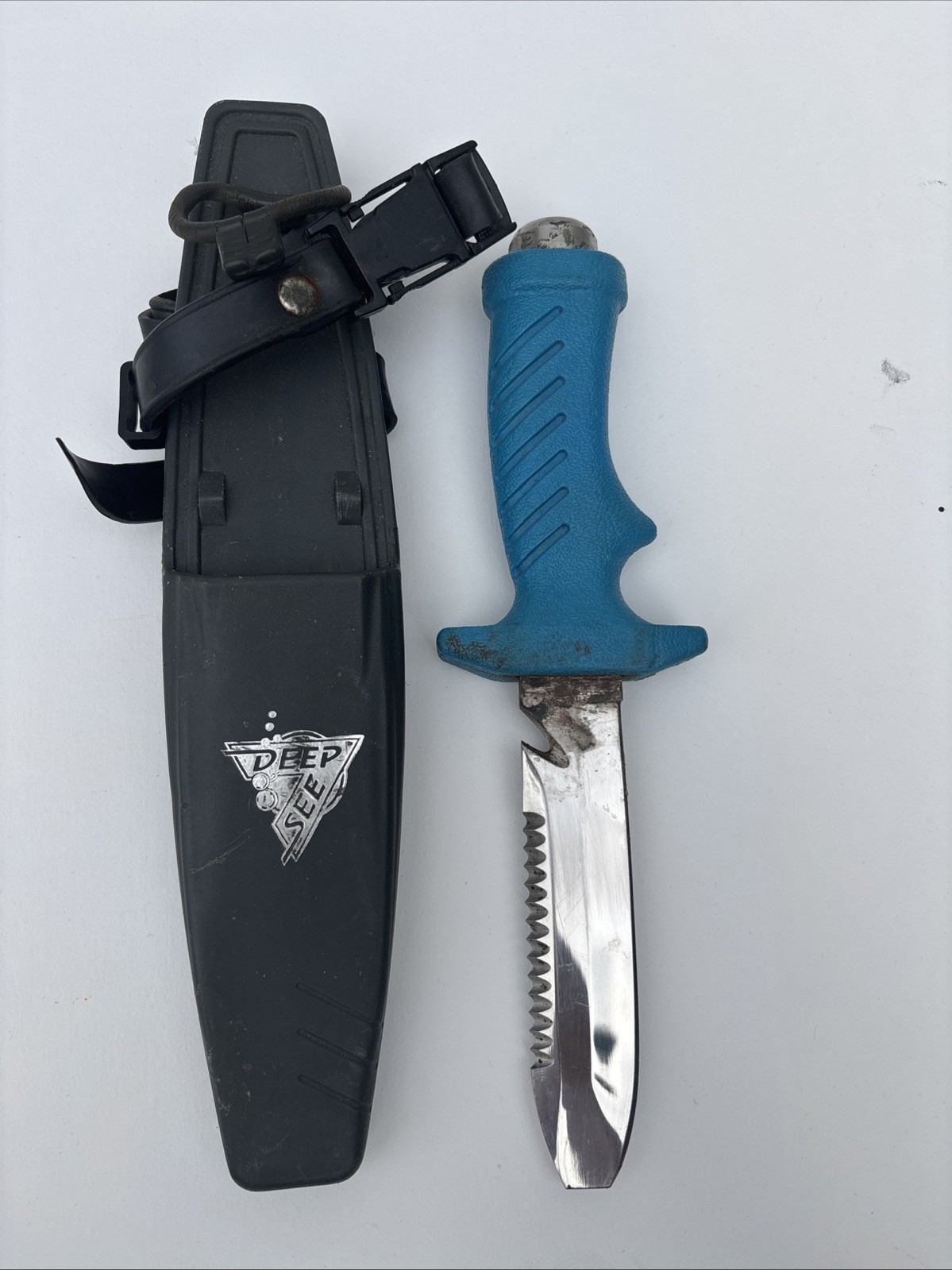 2 Deep Ocean Knives Wenoka Dive Knife 8437 Japan Yellow With Holster Deep See