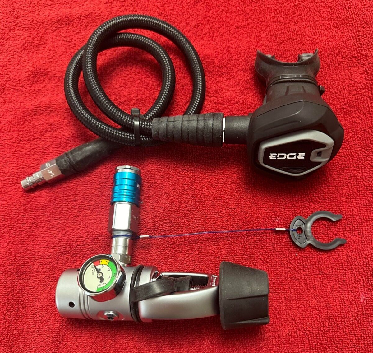 1st and 2nd stage 75′ Hookah Diving package Hog Nano Regulators JUST ADD A TANK