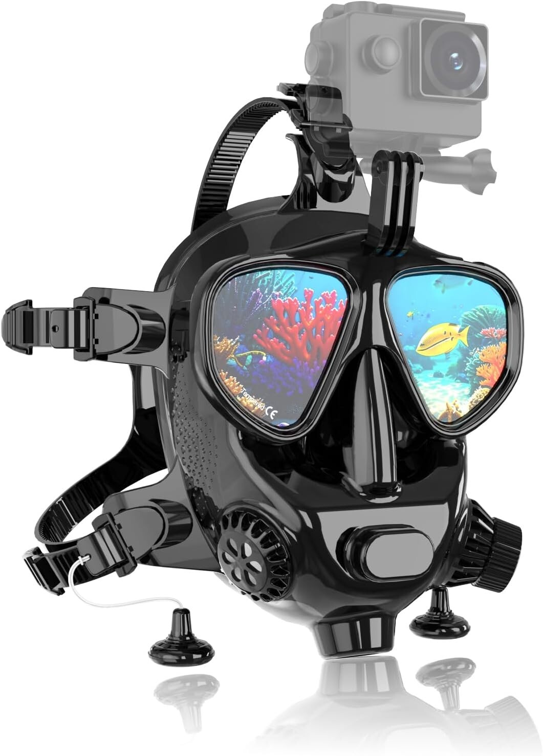 ChikaDiv Full Face Dive Mask Support Diving Snorkeling Snorkel Scube Mask