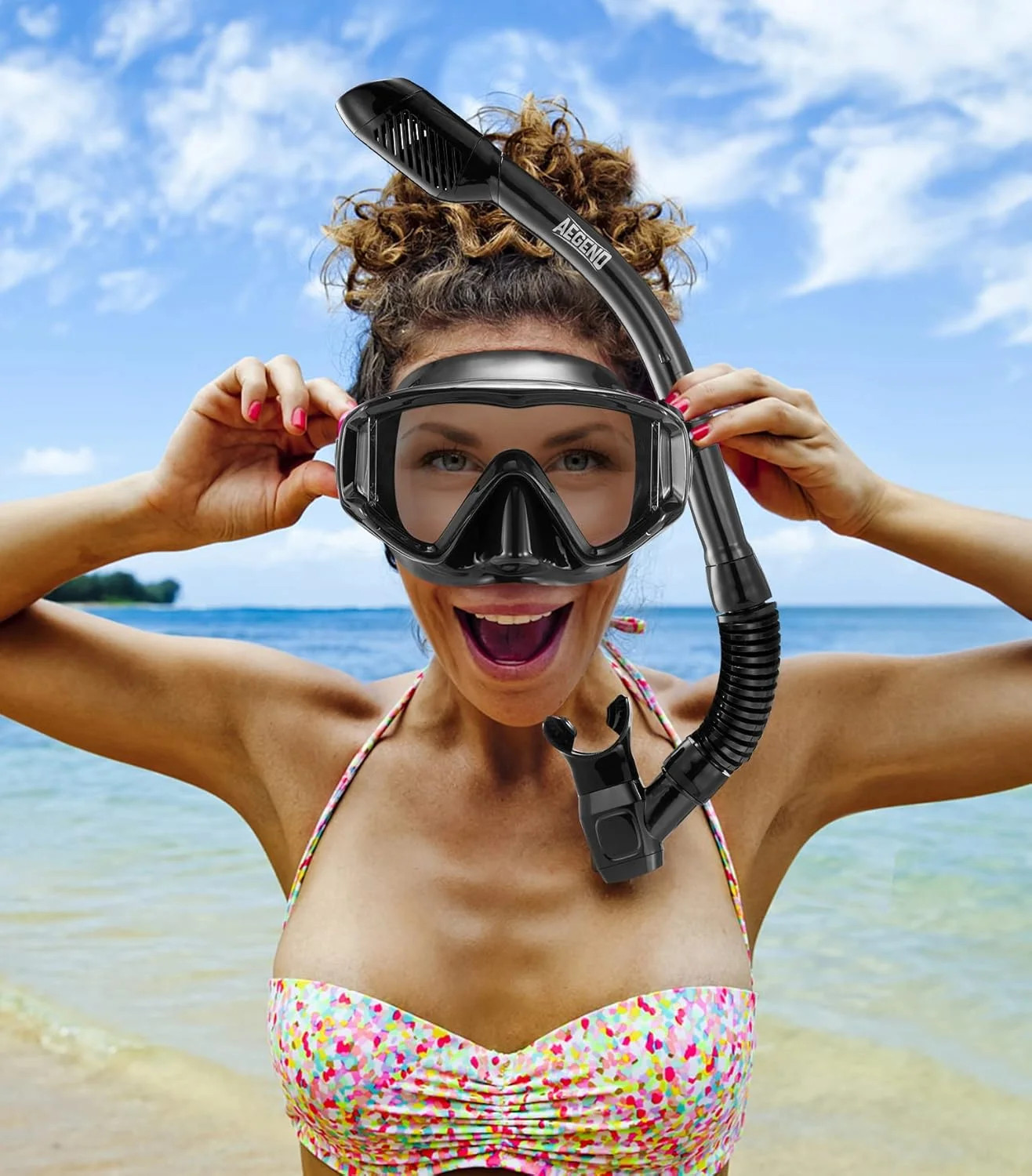 Aegend Snorkeling Gear for Adults Youth Kids, Snorkel Mask with Top Dry Valve –