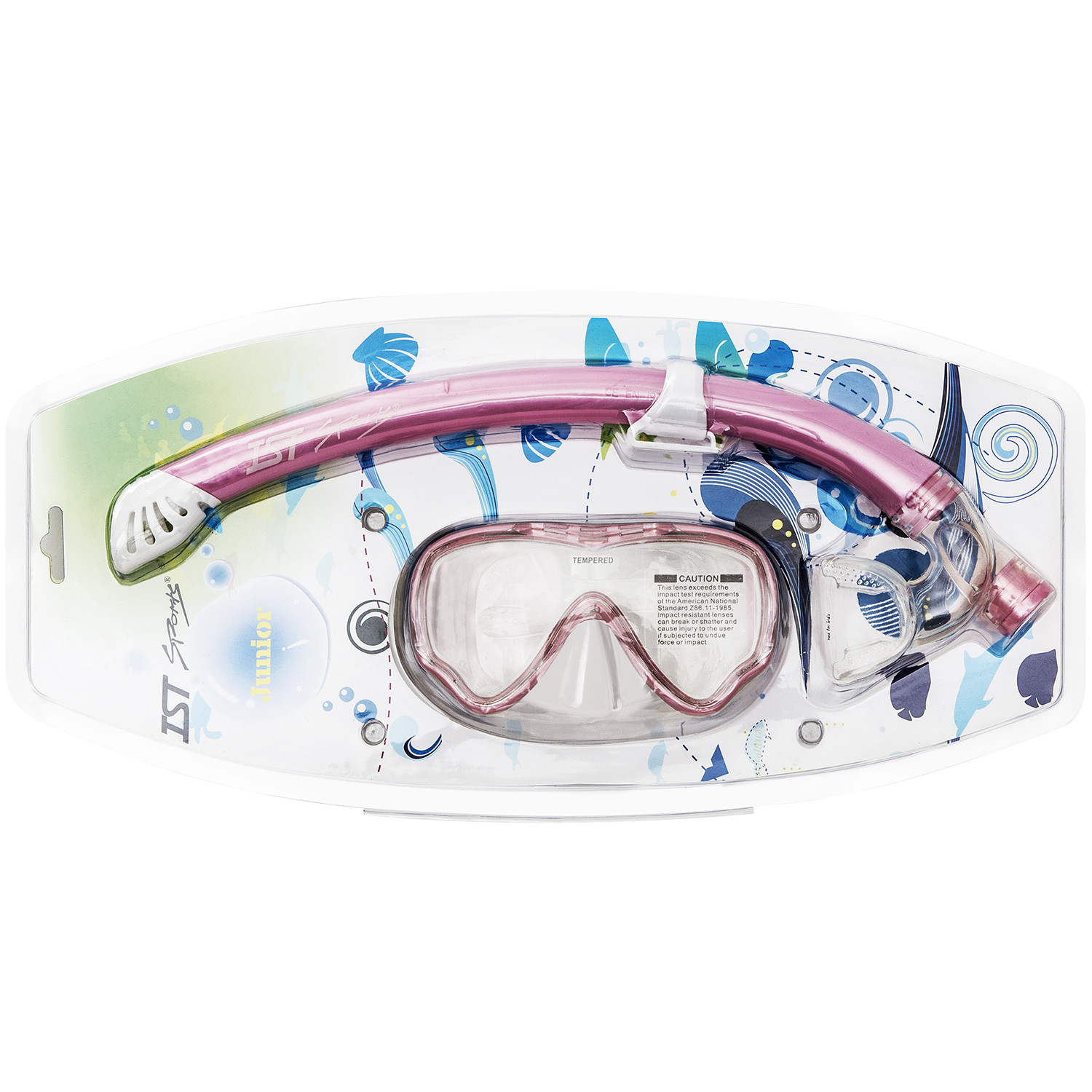 IST CCSJ101101 Kids Single Lens Mask & Semi-Dry Top Snorkel Set