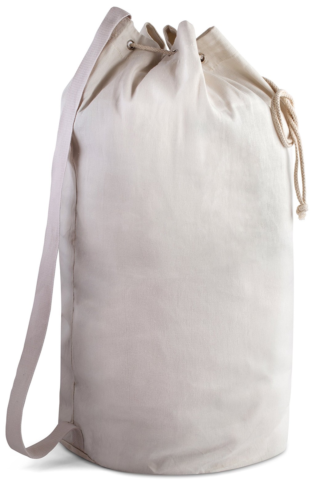 Handy Laundry Canvas Duffel Bag – Drawstring, 28″ x 14″, natural brown