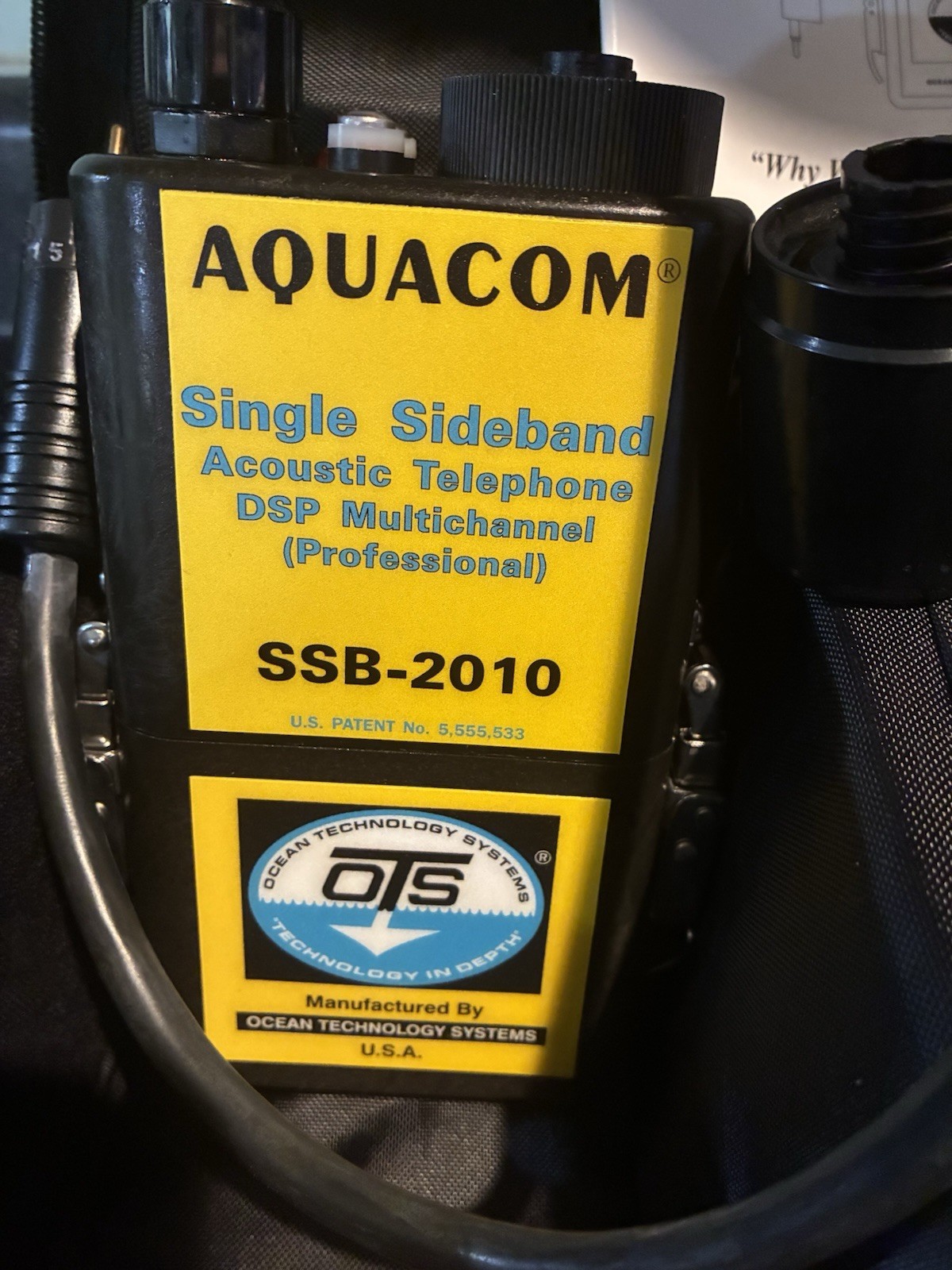 OTS Aquacom SSB-2010 4-Channel Underwater Transceiver for Scuba Diving with Case