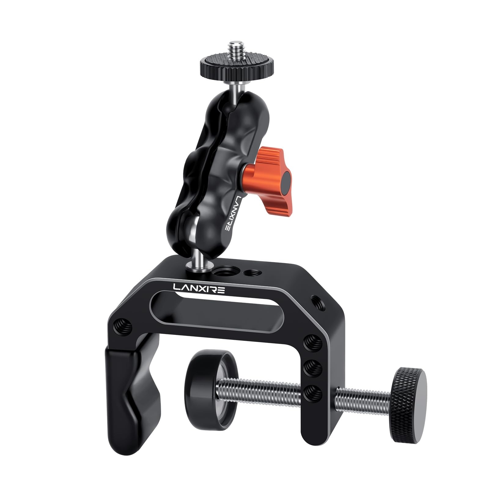 Lanxire Camera Clamp Mount C with 1/4» Screw Large, Red and Black