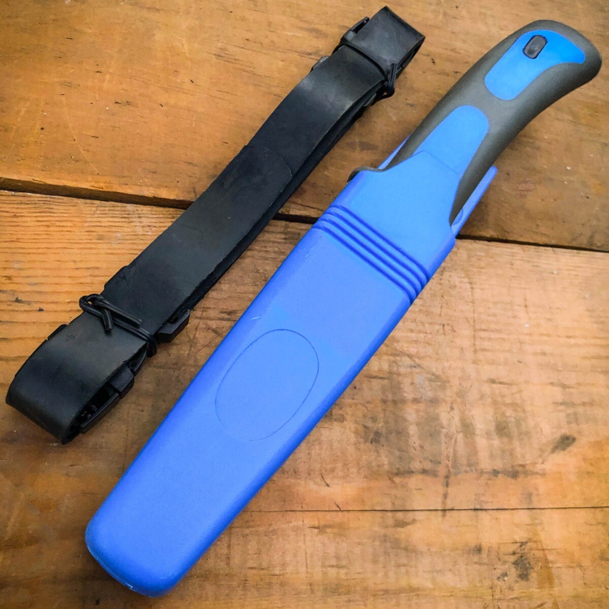 Scuba Diver Knife Fixed Blade Sheath Dive Leg + Arm Straps Stainless Steel Blue