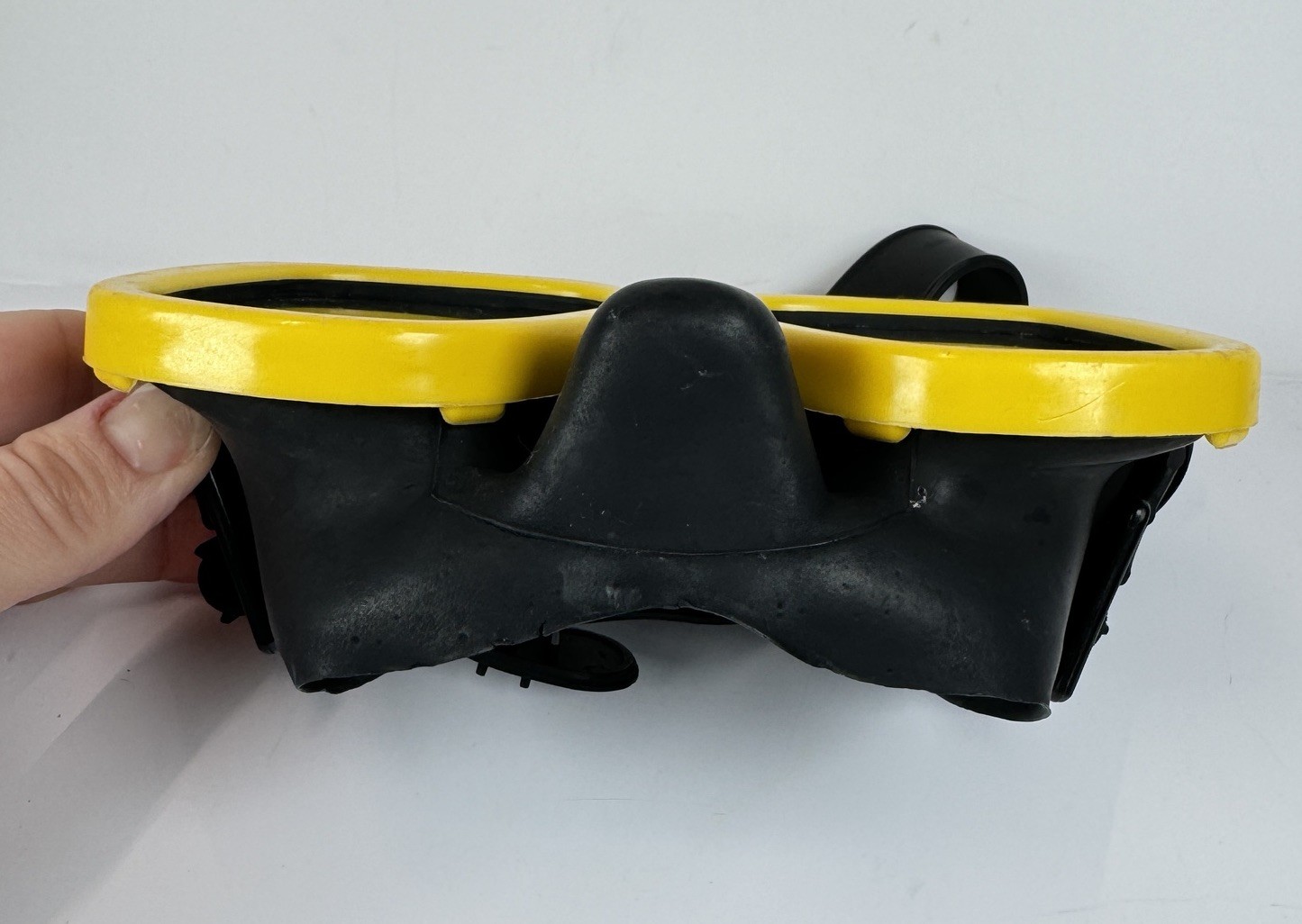 VTG 1970s White Stag Super View Scuba Dive Mask Tempered Glass Dual Lens Yellow