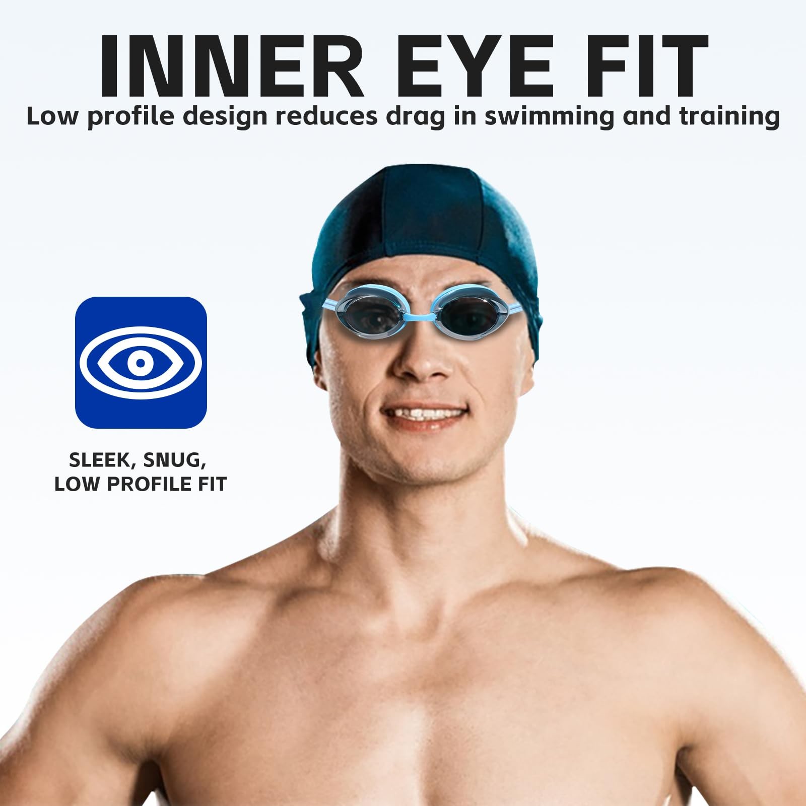 ITOWE 2 Pack Competitive Swim Goggles, Swimming One Size, Green and Blue