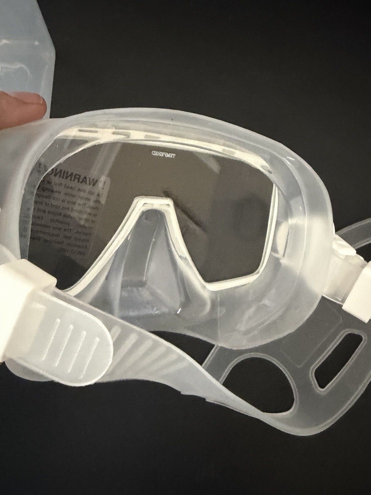 SeaVision Single Lens Tempered Glass Silicone Clear Dive Mask w/ Case