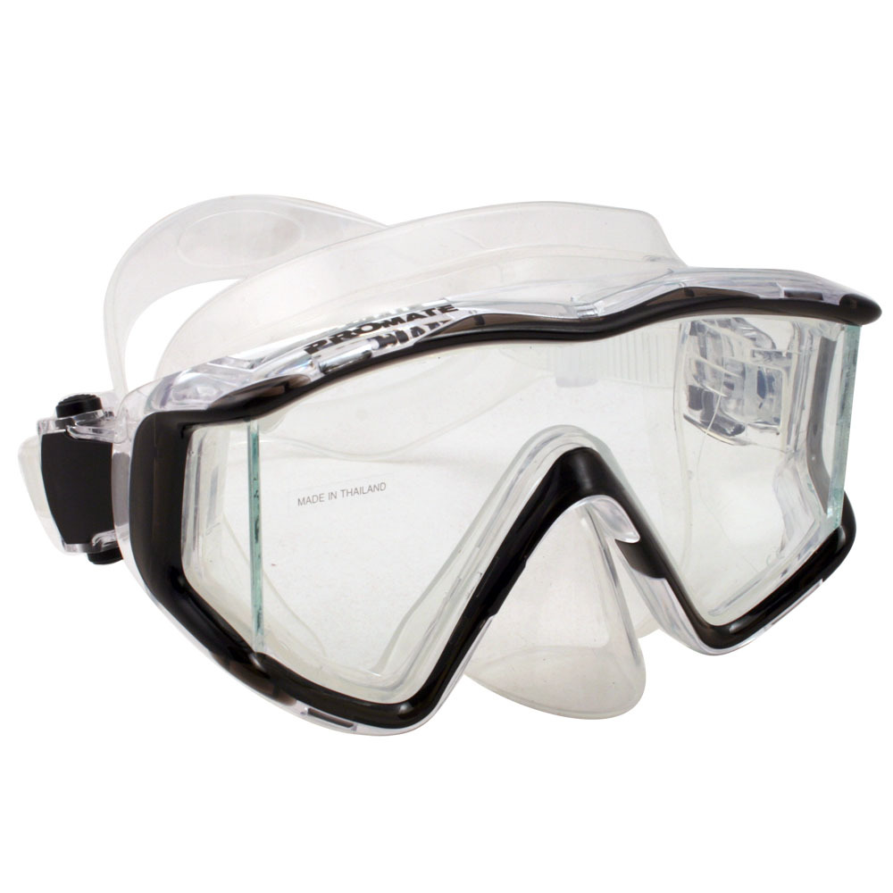 NEW Promate Panoramic Tri-View Mask Scuba Dive Mask Snorkeling Mask Gear