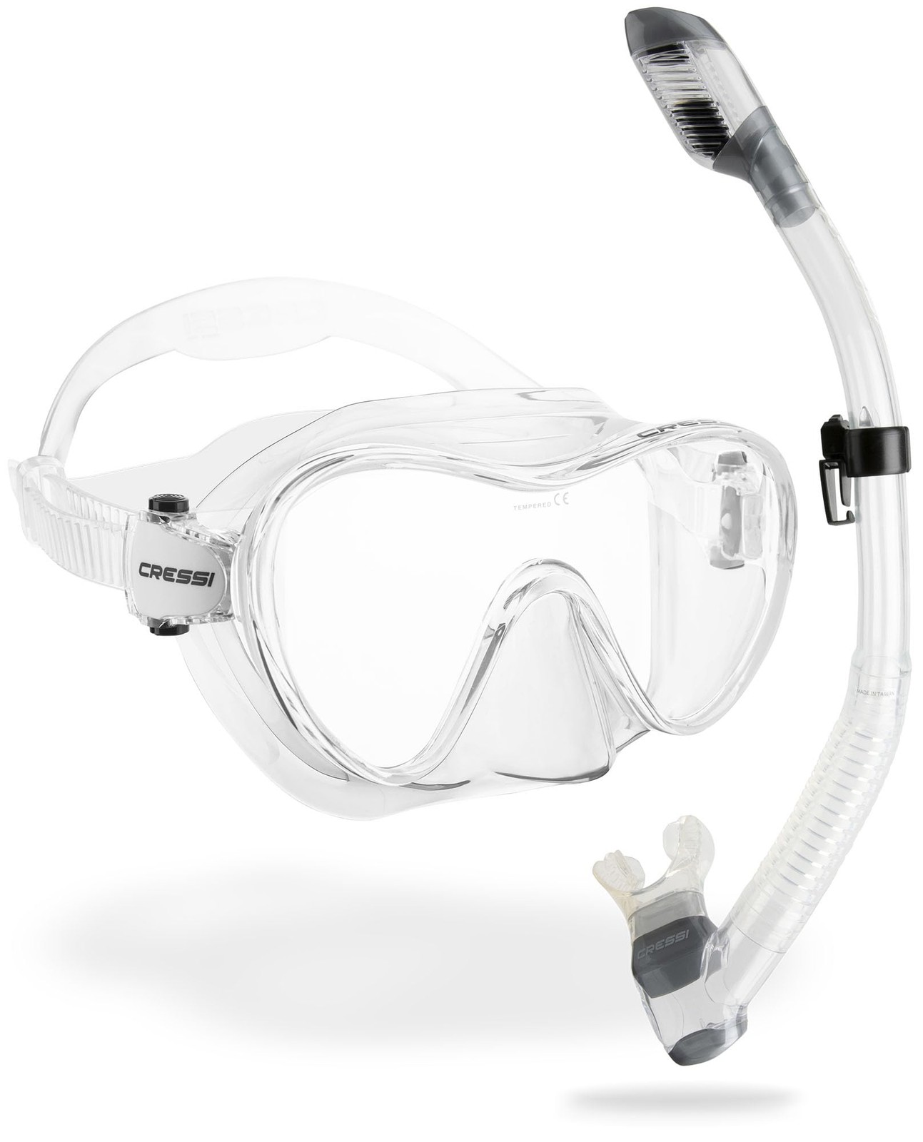 F1 & Supernova Dry Mask & Snorkel Kits, One Size, Clear/Silver