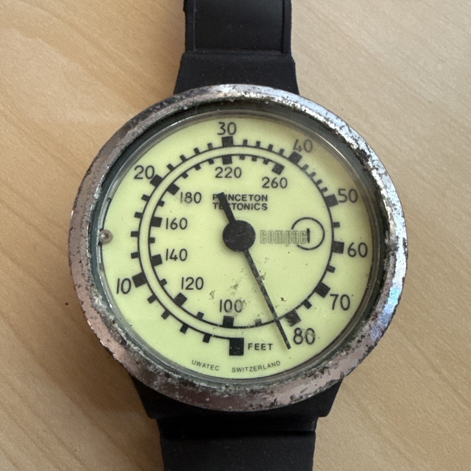 VINTAGE Princeton Tectonics 260′ SWISS SCUBA WRIST DEPTH GAUGE NO MANUAL B-3-18