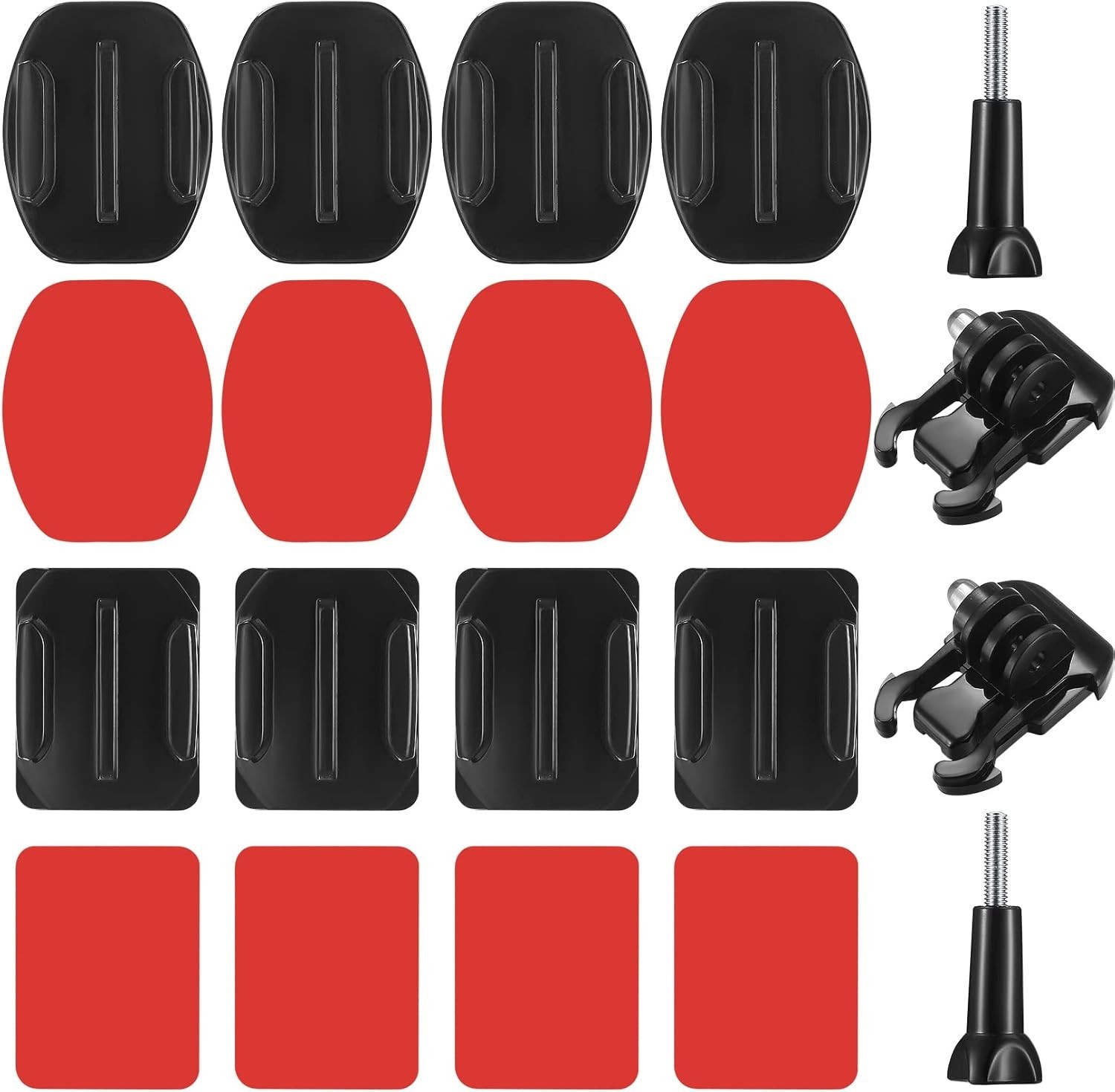 18 Set Helmet Adhesive Sticky Mount Compatible with Action Camera Black Set