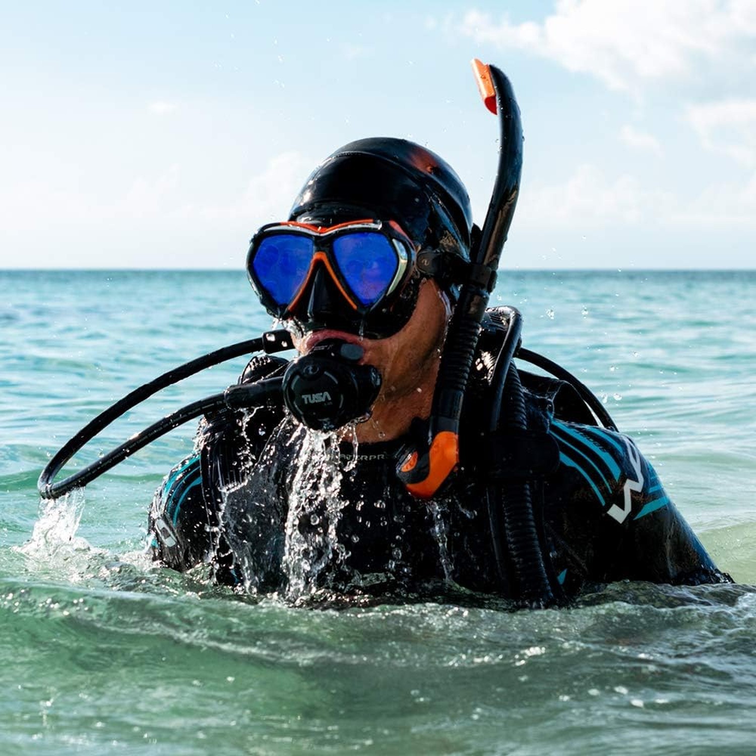 TUSA SP-170 Platina Hyperdry II Scuba Diving Snorkel Black/Metallic Dark Red